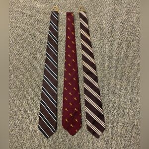 Brooks Brothers Classic Men's Tie Trio - Burgundy, Brown, and Tan price 3 ties